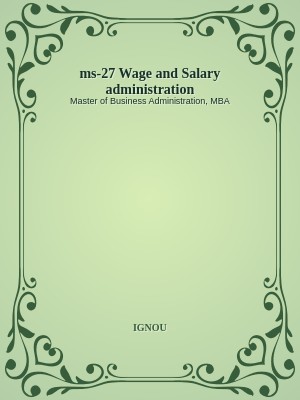 ms-27 Wage and Salary administration